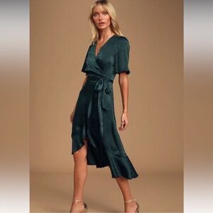 Lulu's Midnight Black Midi Dress